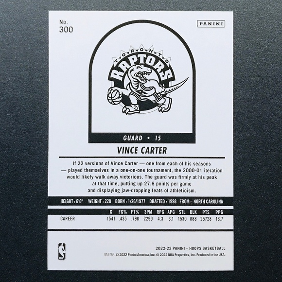 Vince Carter - 2022-23 Hoops #300 - Picture 2 of 2